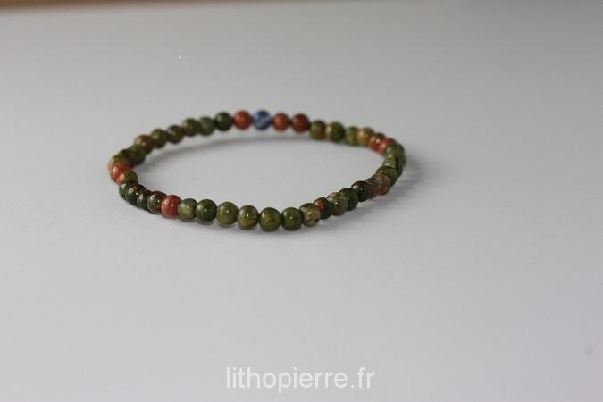 Bracelet en 4mm en pierre d'unakite