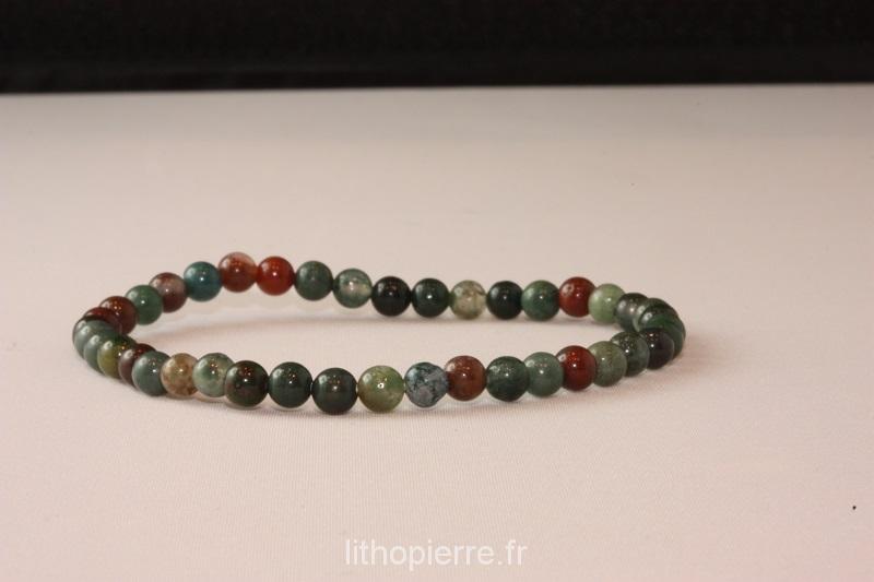 bracelet 4mm en jaspe sanguin