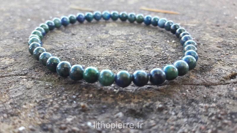 bracelet 4 mm azurite malachite