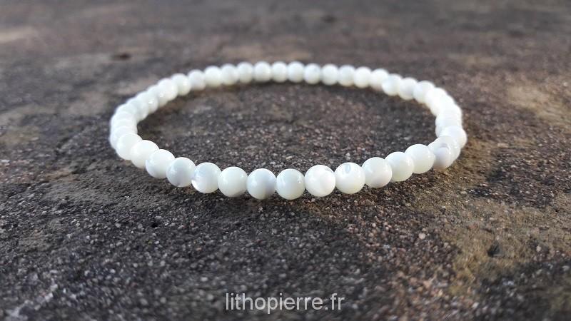 bracelet 4mm nacre