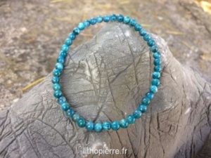 Bracelet en 4 mm en apatite bleu