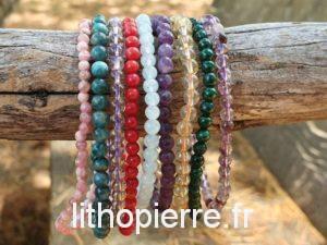 Bracelet en pierre rare de 4 mm